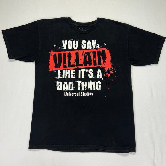Universal Studios T-Shirt Adult L You Say Villain Like It’s Bad Thing Black Tee - Picture 1 of 7